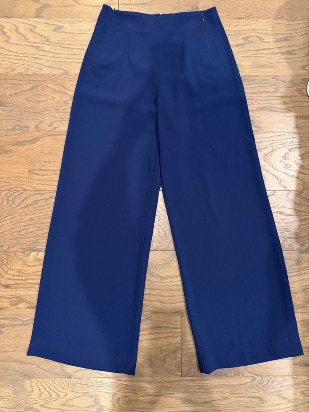 Elie Tahari Wide Leg Navy Pants - Women's High-Rise Trousers